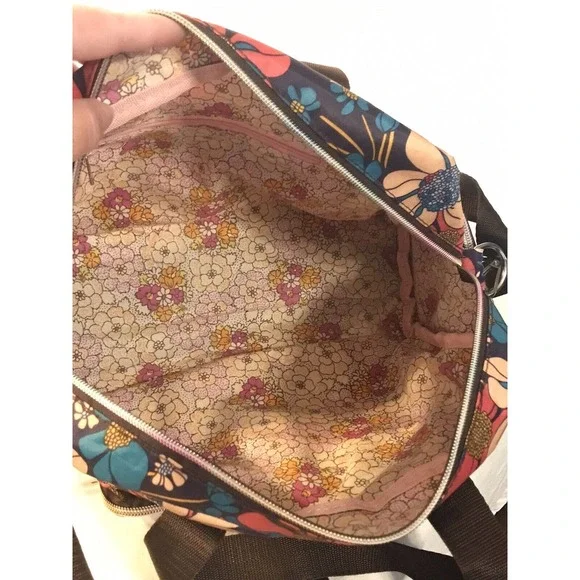 Likekid Crossbody Purse Bag Navy Pink Blue Floral Daisy Medium Sized - Picture 7 of 10